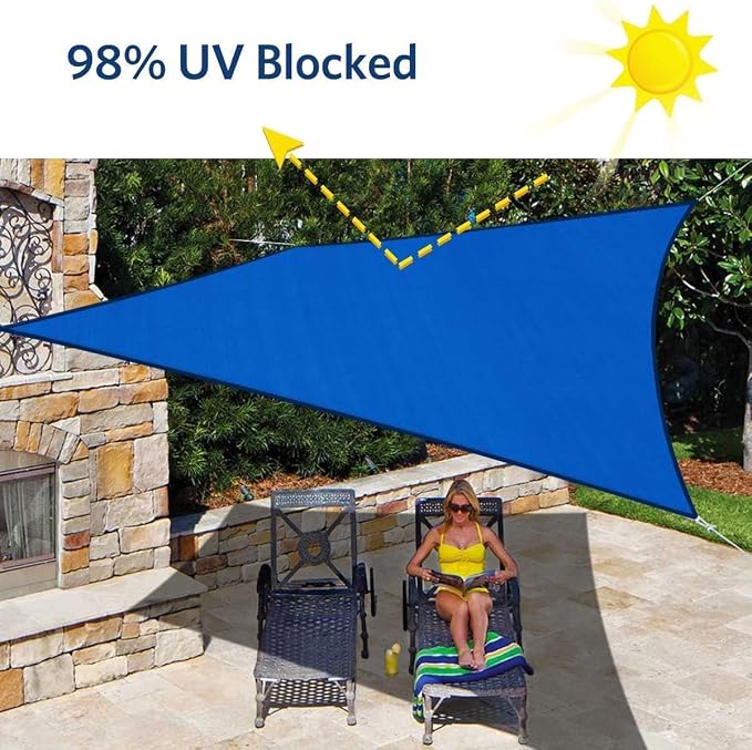 Quictent Sun Shade Sail for Patio w/Hardware Kit 185GSM 20x20ft Blue | Square - Image 9