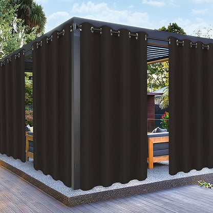 PureFit Outdoor Curtains for Patio Waterproof Weatherproof Outside Curtains | by PureFit