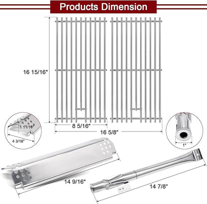 Hiorucet Grill Replacement Part for Nexgrill 2 Burner 720-0864 720-0864M, Replacement Part for Megamaster 720-0864MA, Cooking Grates, Heat Plates, Burner Tubes, Grill Igniters for Nexgrill 720-0864