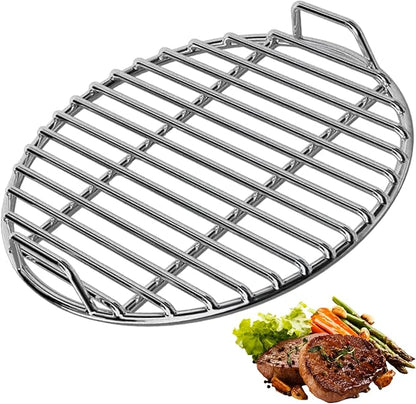 Stainless Steel Grill Grate, Extra Thick Round Cooking Grill Grates Replacement with Handle for Charcoal Smoker Campfire Picnic Outdoor Cooking, 14 Inch Stainless Steel Grate