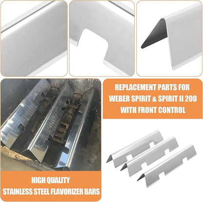 AJinTeby 7635 Flavorizer Bars 7637 Grates 69785 Burner Tube 67060 Heat Deflector Replacement Kit for Weber GS4 Spirit & Spirit II 200 Series, Spirit E210 E220 S210 S220, Spirit ii GS4 E210 etc