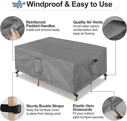 OutdoorLines Outdoor Waterproof Patio Table Furniture Set Covers - Square Couch Sectional Cover Outside Weatherproof Patio Furniture Covering for Deck, Lawn and Backyard 74" L x 74" W x 28" H, Grey