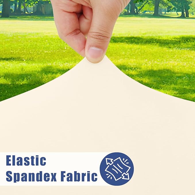 Spandex 8 Foot Rectangle Table Cloth 6 Pack, Elastic Fitted Tablecloths for Picnic, Stretch Washable Patio Table Cover for Outdoor, Camping, Banquet and Parties (Champagne, 30"x96")