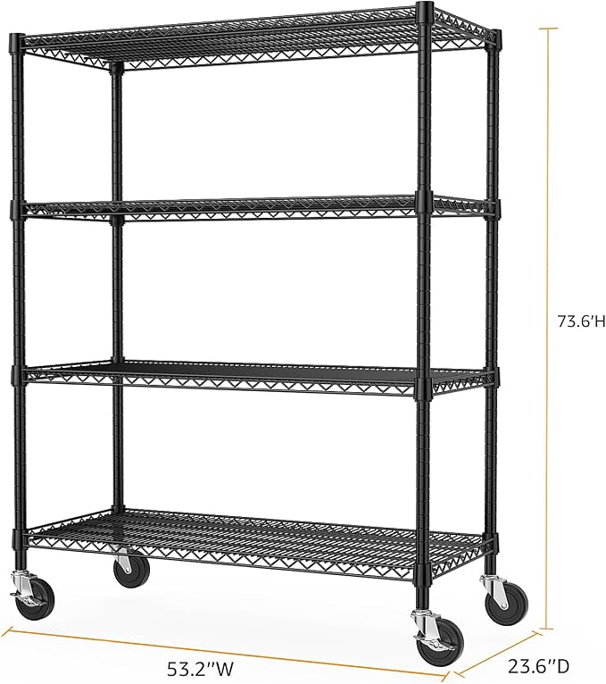 M MZG 53" W Storage Shelves 1760LBS 4 Tier Metal Shelving Unit - Image 3