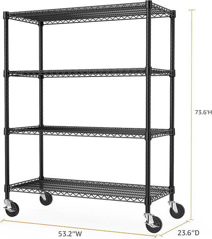M MZG 53" W Storage Shelves 1760LBS 4 Tier Metal Shelving Unit - Image 3