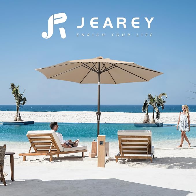 JEAREY 10 ft Outdoor Patio Umbrella w/Tilt and Crank - Image 6