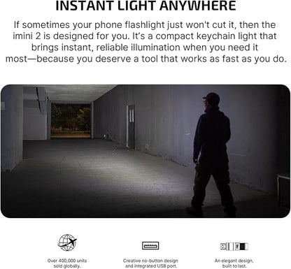 OLIGHT IMINI 2 EDC Rechargeable Keychain Flashlight, 50 Lumens Compact and Portable Mini LED Keyring Lights with Built-in Battery Ideal for Everyday Carry and Emergencies (Passionate Red)