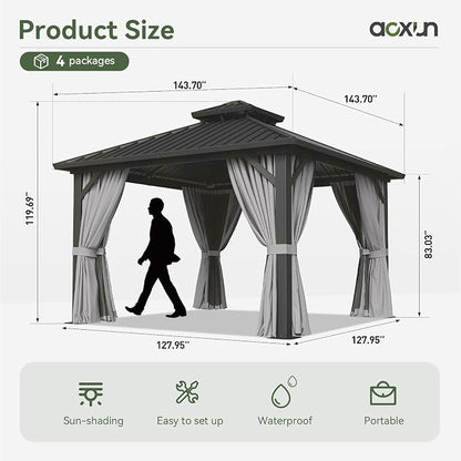 Aoxun Gazebo 12x12 Hardtop Gazebo - Image 3