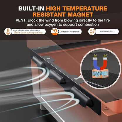 Upgraded Wind Guards for Blackstone 36” Griddle, Blackstone Griddle Accessories Fit for Black stone Grill, 5015 Magnetic Stainless Steel Wind Screens Protect Flame Hold Heat, Compatible with Hood