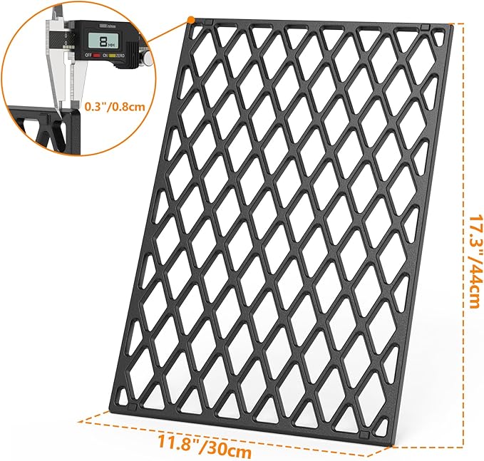 onlyfire Cast Iron Cooking Grate for Weber Spirit 300 Gas Grills with Front Control Konbs, Weber 7638 Grill Grate Replacement for Spirit E/S 310, E/S 320, E/S 330 (Year 2007-2017)