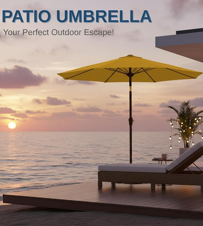 9FT Auto-Tilt Patio Umbrella|Outdoor Market Table Umbrella - Image 8