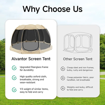 Alvantor Pop Up Screen House Tent, Instant Outdoor Gazebo - Image 2