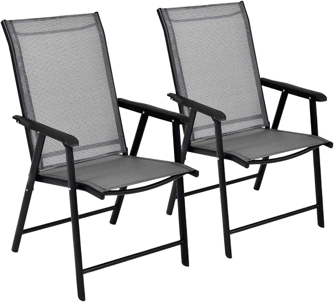 GIANTEX Set of 2 Patio Folding Chairs, Outdoor Chairs - Image 8