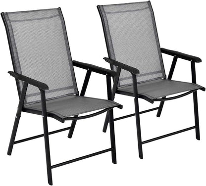 GIANTEX Set of 2 Patio Folding Chairs, Outdoor Chairs - Image 8