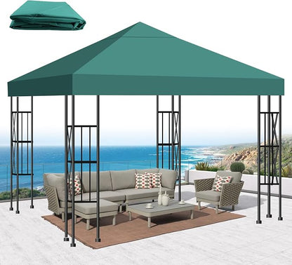 10x10 Gazebo Canopy Replacement Top, 300D High-Density Waterproof Single Layer by Bsteciar