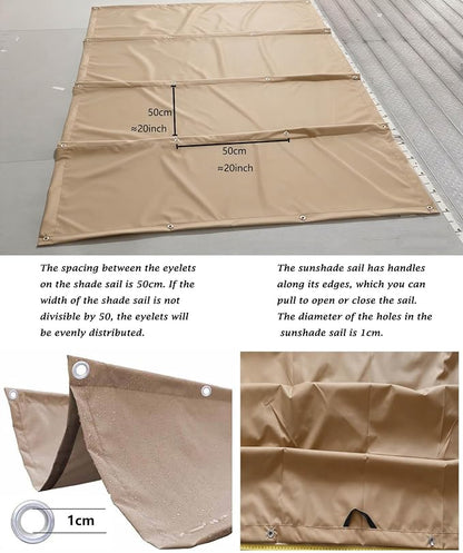 Retractable Wave Sun Shade Sail Waterproof 10' x 18' Sun Shade - Image 4