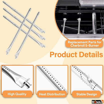 BQMAX 17 Inch Grill Grate Kit for Charbroil Performance 5 Burner Grill 463449021 463451022 463448021 463450022 463455021 G426-0005-W1, Cooking Grate for Charbroil Grill Replacement Parts 5 Burner