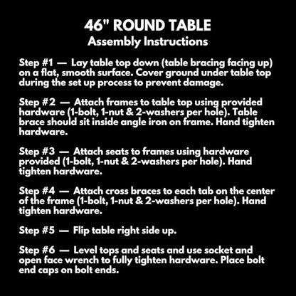 COATEDOUTDOORFURNITURE Heavy-Duty Portable Outdoor Picnic Table with Umbrella Hole, Punched Steel Commercial-Grade Patio Dining Furniture Made in America (46" Round Top, Light Blue)