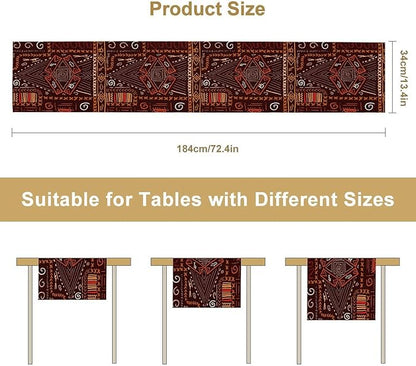 African Table Runner, African Aboriginal Ethnic Tribal Table Runner for Dining Kitchen Farmhouse Party Coffee Home 13x90in
