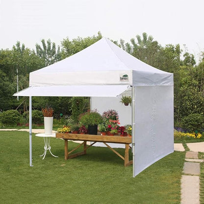 Eurmax USA 10 x 10 Pop up Canopy Commercial Tent Outdoor Party Canopies with 4 Removable Zippered Sidewalls and Roller Bag Bonus 4 Canopy Sand Bags & 24 Squre Ft Extended Awning(Red)