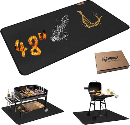 MODIGT 48 ×30 inch Under Grill mat, Double-Side Fireproof & Heat-Resistant Outdoor Grill Mat, Protective Mat for Patio, Courtyard, Tabletop, Outerdoor BBQ Fire Pit Fireplace Mat