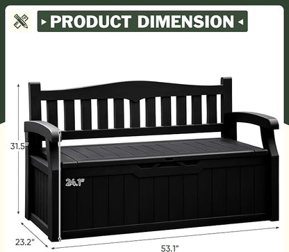 Flamaker 80 Gallon Storage Bench, Deck Box - Image 3