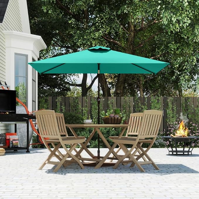 6.5' x 10' Rectangular Patio Umbrella Large Outdoor Market Umbrella w/ UV by PatioKingdom