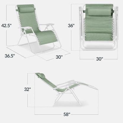 Best Choice Products Set of 2 Extra Wide Adjustable Steel Mesh Zero Gravity - Image 3