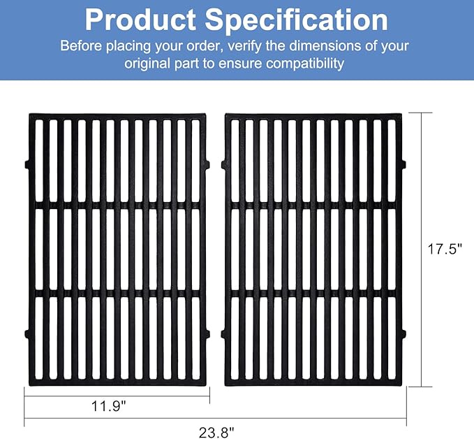 Criditpid Grill Replacement Parts for Weber GS4 Spirit 2 Grill Parts, 7636 Flavorizer Bars & 7638 Grill Grates Kit for Weber Spirit 300 and Spirit II 300 Series E310 E320 E330 S310 S320 S330 Grills.