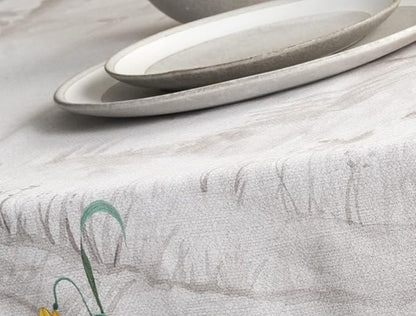 Maison d' Hermine Table Cloth Rectangle Table 100% Cotton 54 x 72 Inches Tablecloth Reusable Decorative for Dining Room, Farmhouse, Home, Party, Festive & Wedding Spring Summer - Basse Cour