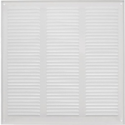 Repa Market 2-Pack 12x12 Inch Air Vent Cover/White Galvanized Steel Louvered Grill Cover with Mesh Screen/Wall or Ceiling Vent/Durable Flush Mount HVAC Register for Indoor and Outdoor Ventilation