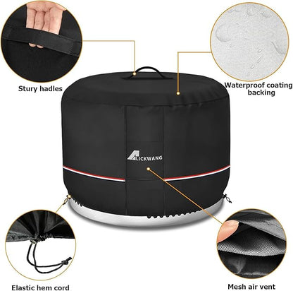 Fire Pit Cover for Solo Stove Bonfire,600D Tear-Resistant Heavy Duty Durable 100% Waterproof 20-22 Inch Smokeless Fire Pit Cover, Patio Weatherproof Gas Fire Pit, Black 22"x16"