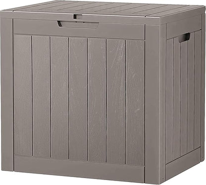 NUNU LAB 31 Gallon Outdoor Storage Box Waterproof, Outside Package Delivery Deck Boxes with Lockable Lid, Backyard Storage Bin For Garden Tools, Patio Cushions Accessories, Gray