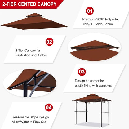 Eurmax USA High Performance Grill Gazebo Canopy Replacement Cover 5x8 BBQ - Image 4