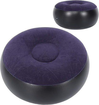 ANGGREK Inflatable Ottoman,Blow Up,Portable Outdoor Camping Chair Inflatable Flocking Stool Footrest for Home Office Travel