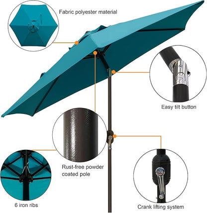 7.5 ft Patio Umbrella, Yard Umbrella, Outdoor Market Umbrella - Image 3