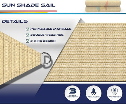 Windscreen4less 26' x 26' x 26' Sun Shade Sail Triangle Outdoor Canopy Cover UV - Image 3