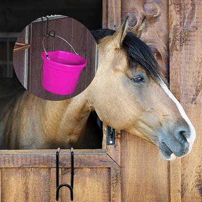 4 Inch Tack Hook, Over Rail Bridle Hooks Heavy Duty Horse Water Bucke, Horse Stall Hooks for Fence Stables Cloakroom Garage (6PCS)