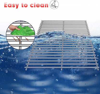 BBQ Grill Grates Replacement for Cuisinart Gas Grill CGG-200, CGG-220, CGG-240, Stainless Steel Cooking Grate Grids Gas Grill Parts Accessories 18 Inch for All Foods Portable Gas Grillls