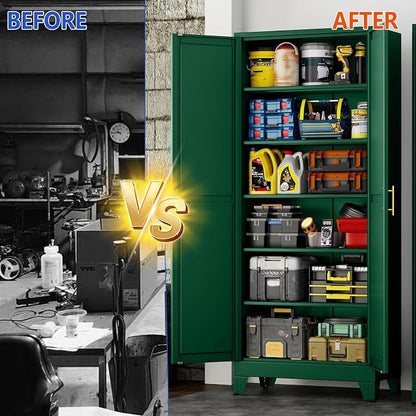 GAIOUS 75'' Tall Metal Garage Storage Cabinet, File Cabinet - Image 6
