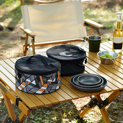 Camping Tableware Bag, Outdoor Hiking Plate Dish Bowl Storage Bag BBQ Dinnerware Organizersfor Picnics Camping Plate Bag