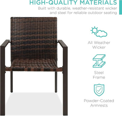 Best Choice Products Set of 2 Stackable Outdoor Wicker Dining Chairs - Image 4