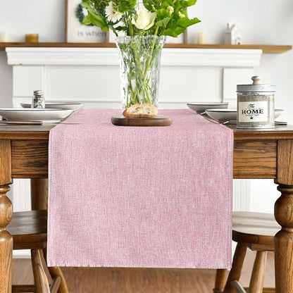 Artoid Mode Pink Table Runner, Seasonal Summer Washable Kitchen Dining Table Decoration for Home Party Decor 13x72 Inch