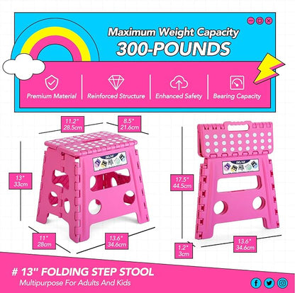 Delxo Folding Step Stool 13 Inch, 300 Lbs Step Stool - Image 2