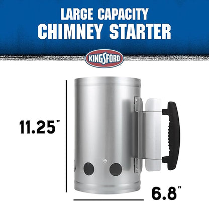 Kingsford Heavy Duty Deluxe Charcoal Chimney Starter | BBQ Chimney Starter for Charcoal Grill and Barbecues, Compact Easy to Use Chimney Starters and BBQ Grill Tools | 6 Pack