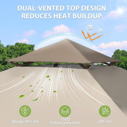 EAGLE PEAK 13x13 Pop Up Canopy Tent, Auto Extended Eaves, Heavy Duty Outdoor - Image 2