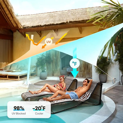 Quictent Sun Shade Sail for Patio w/Hardware Kit 185GSM 24x24ft White | Square - Image 3