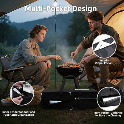 NOELIFE 6mm Padded Bag for Ooni Karu 12 and Karu 2, Outdoor Portable Carrying Case with Pockets for Ooni 12G Pizza Oven Accessories, Heavy-Duty and Water Resistant (Oven Not Included)