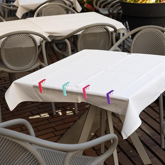 uxcell 4 Pack Tablecloth Clips, Stainless Steel Table Cloth Cover Clamps, 2.87" x 2.36" Windproof Holder Clips for Home Party Picnic Wedding Camping Dining Tables, Rose Gold