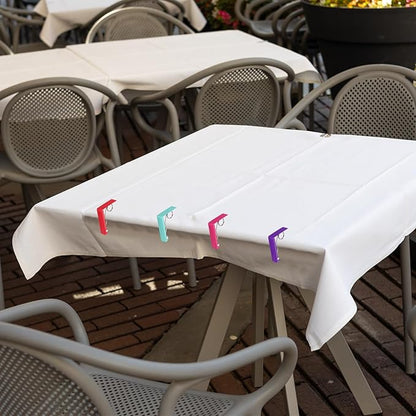 uxcell 4 Pack Tablecloth Clips, Stainless Steel Table Cloth Cover Clamps, 2.87" x 2.36" Windproof Holder Clips for Home Party Picnic Wedding Camping Dining Tables, Gold